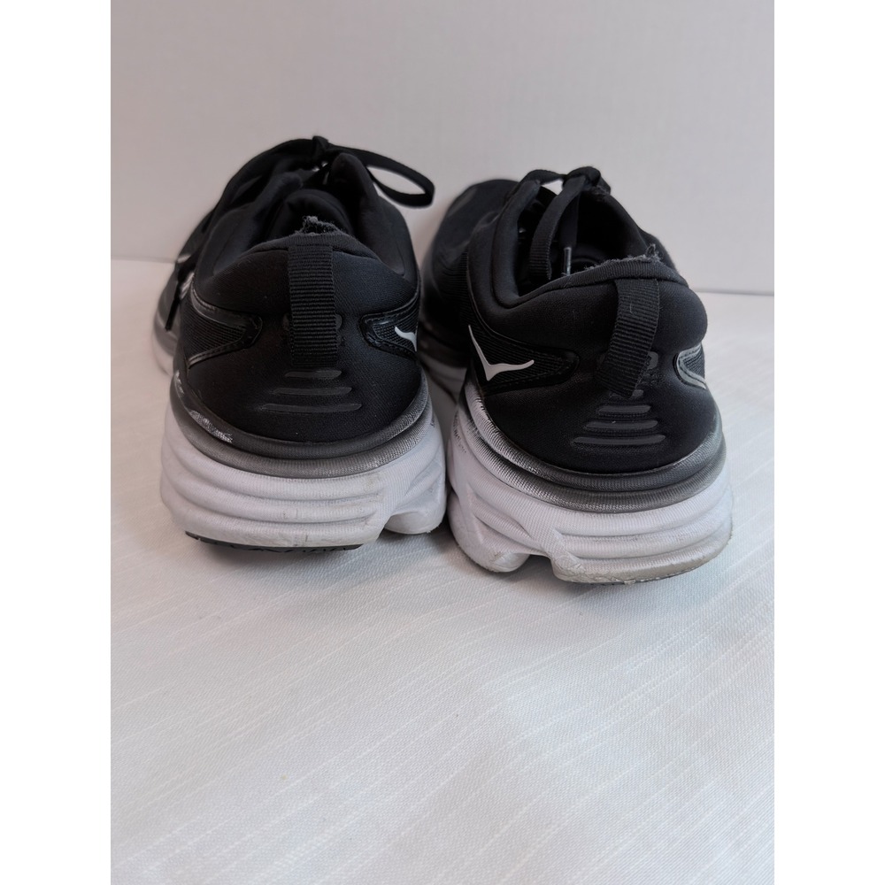Hoka Bondi 8 Running Shoes Womens 9B Black White Good Max Cushion 1127952 BWHT - Picture 6 of 12